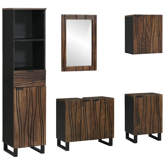 Badezimmermöbel Set mit Schubladen 5 pcs Weiß 38 x 33 x 160 cm