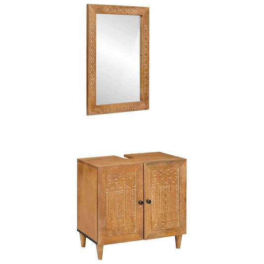 Badezimmermöbel Set Wandmontiert 2 pcs Braun 62 x 33 x 58 cm