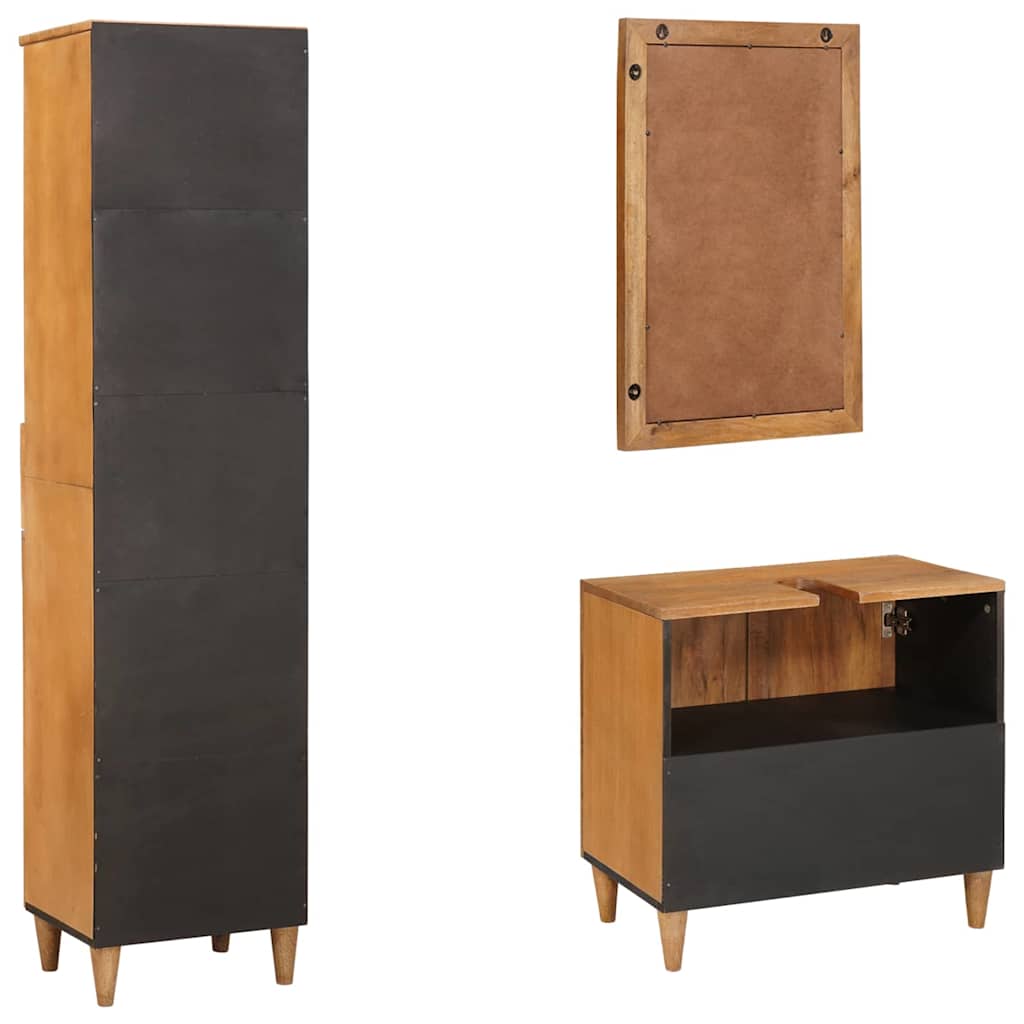 Badezimmermöbel Set mit Schubladen 3 pcs Braun 38 x 33 x 160 cm