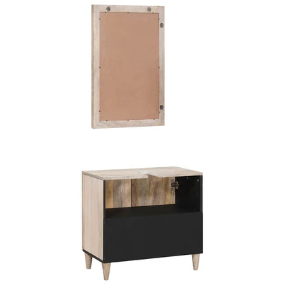 Badezimmermöbel Set 2 pcs Weiß 62 x 33 x 58 cm Massivholz Mango