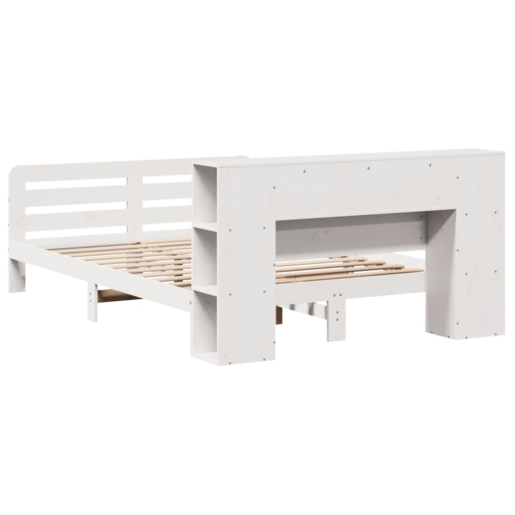 Massivholzbett ohne Matratze Weiß 140x200 cm Kiefernholz