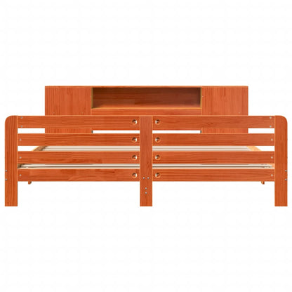 Massivholzbett ohne Matratze Wachsbraun 180x200 Kiefernholz