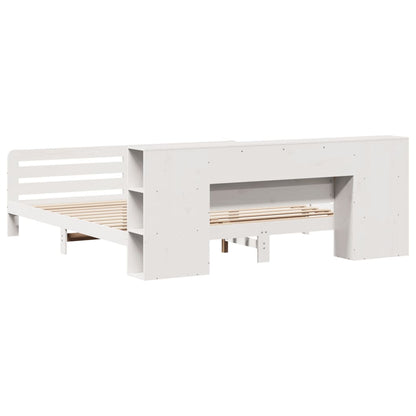 Massivholzbett ohne Matratze Weiß 200x200 cm Kiefernholz