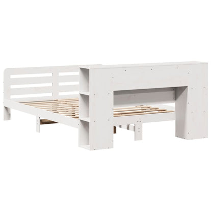 Massivholzbett ohne Matratze Weiß 140x190 cm Kiefernholz