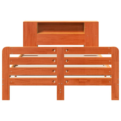 Massivholzbett ohne Matratze Wachsbraun 140x190 cm Kiefernholz