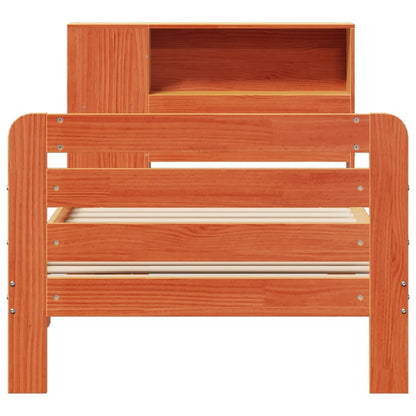 Massivholzbett ohne Matratze Wachsbraun 75x190 cm Kiefernholz