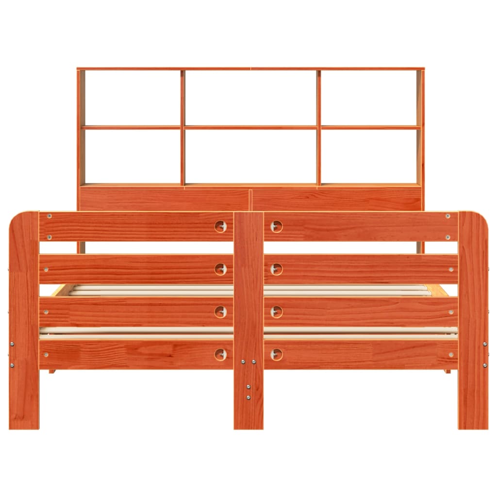 Massivholzbett ohne Matratze Wachsbraun 150x200 cm Kiefernholz