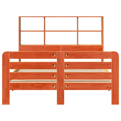 Massivholzbett ohne Matratze Wachsbraun 150x200 cm Kiefernholz