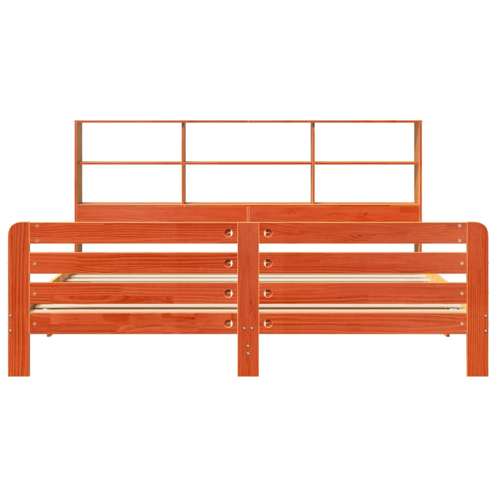 Massivholzbett ohne Matratze Wachsbraun 180x200 Kiefernholz