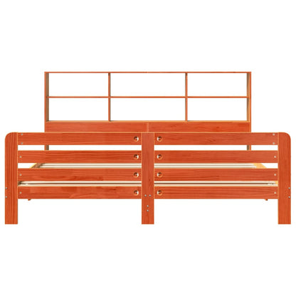 Massivholzbett ohne Matratze Wachsbraun 200x200 Kiefernholz