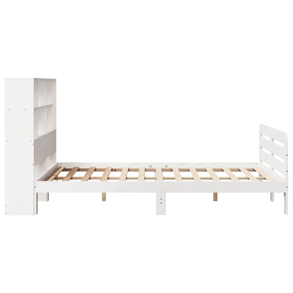 Massivholzbett ohne Matratze Weiß 120x190 cm Kiefernholz
