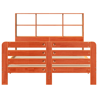 Massivholzbett ohne Matratze Wachsbraun 140x190 cm Kiefernholz