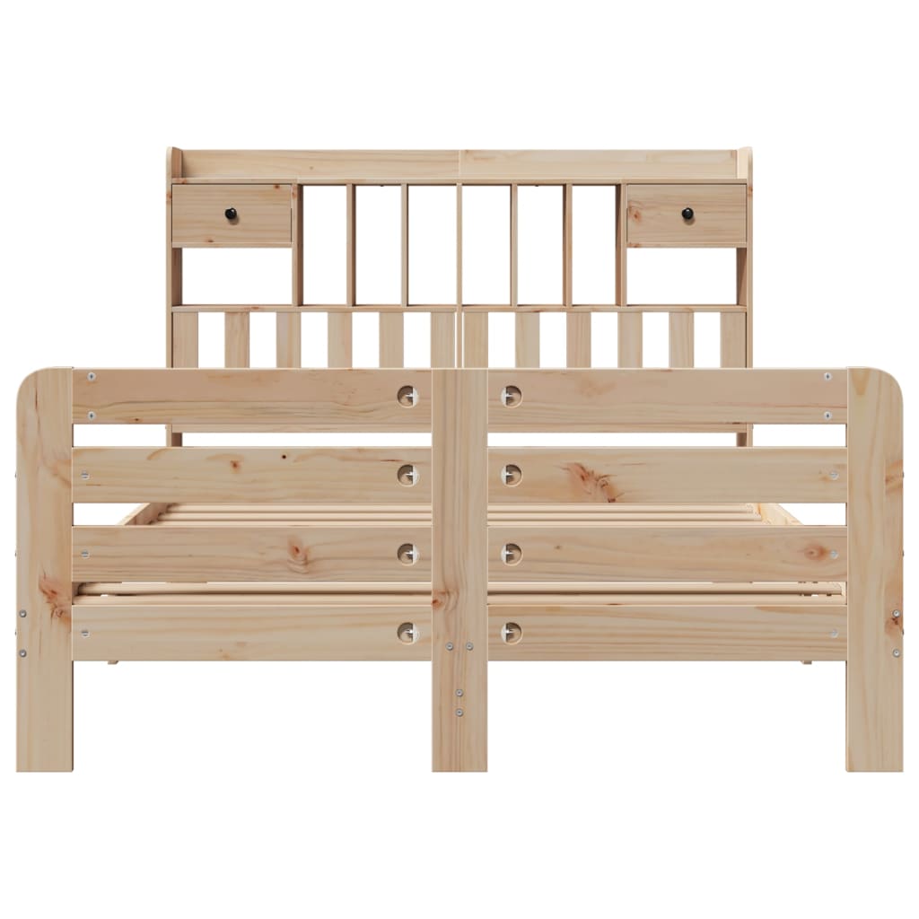 Massivholzbett mit Regal ohne Matratze 150x200 cm Kiefernholz