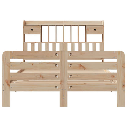 Massivholzbett mit Regal ohne Matratze 150x200 cm Kiefernholz