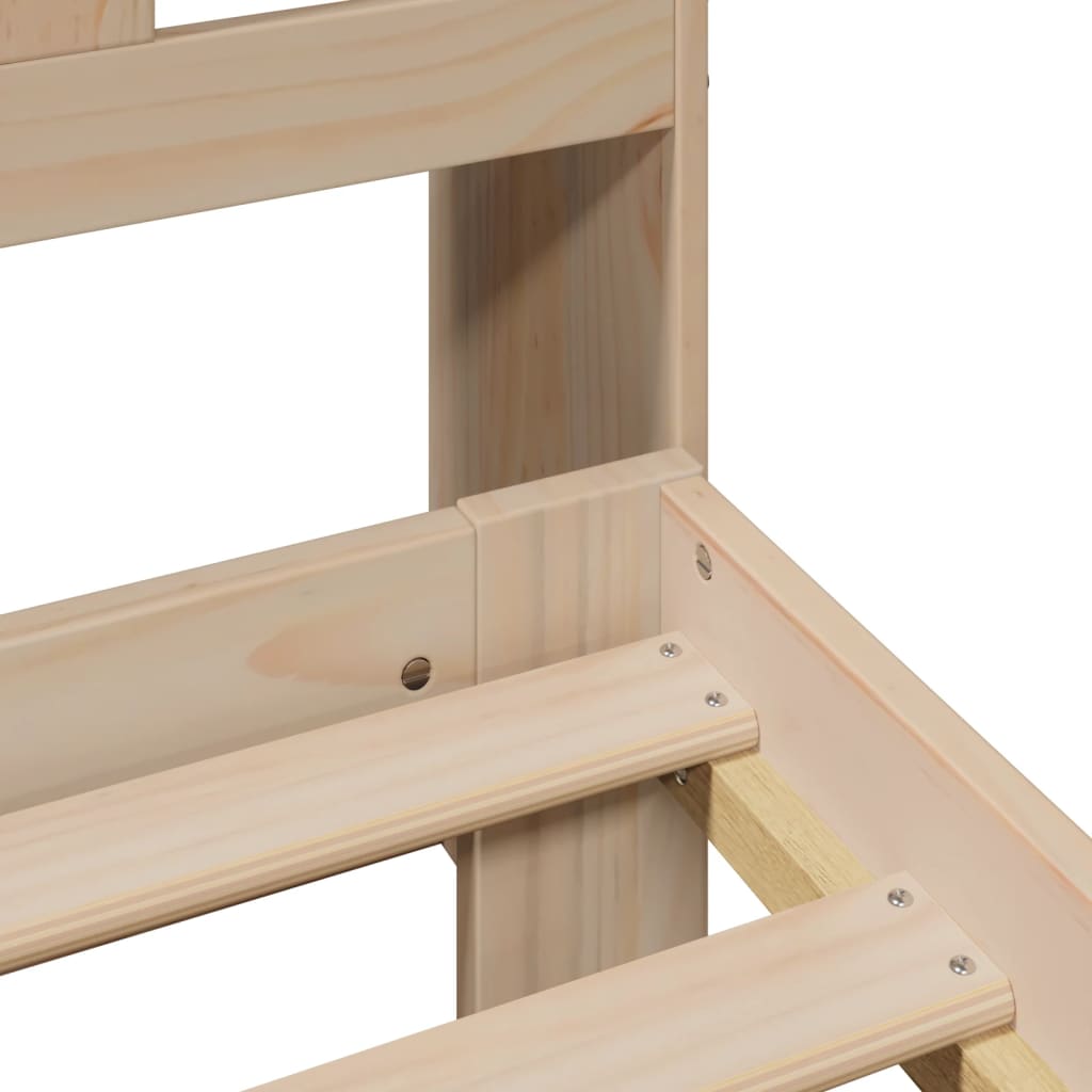 Massivholzbett mit Regal ohne Matratze 150x200 cm Kiefernholz