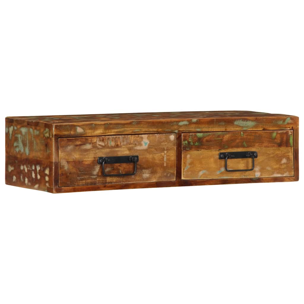 Tv-vægskab 80x30x19 cm massivt genbrugstræ