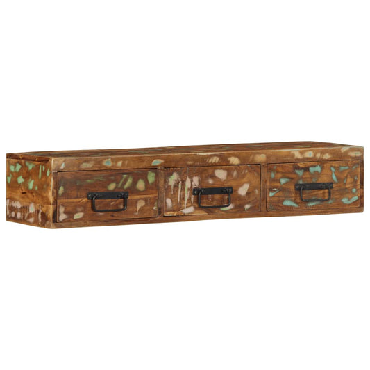 TV-vægskab 100x30x19 cm massivt genbrugstræ