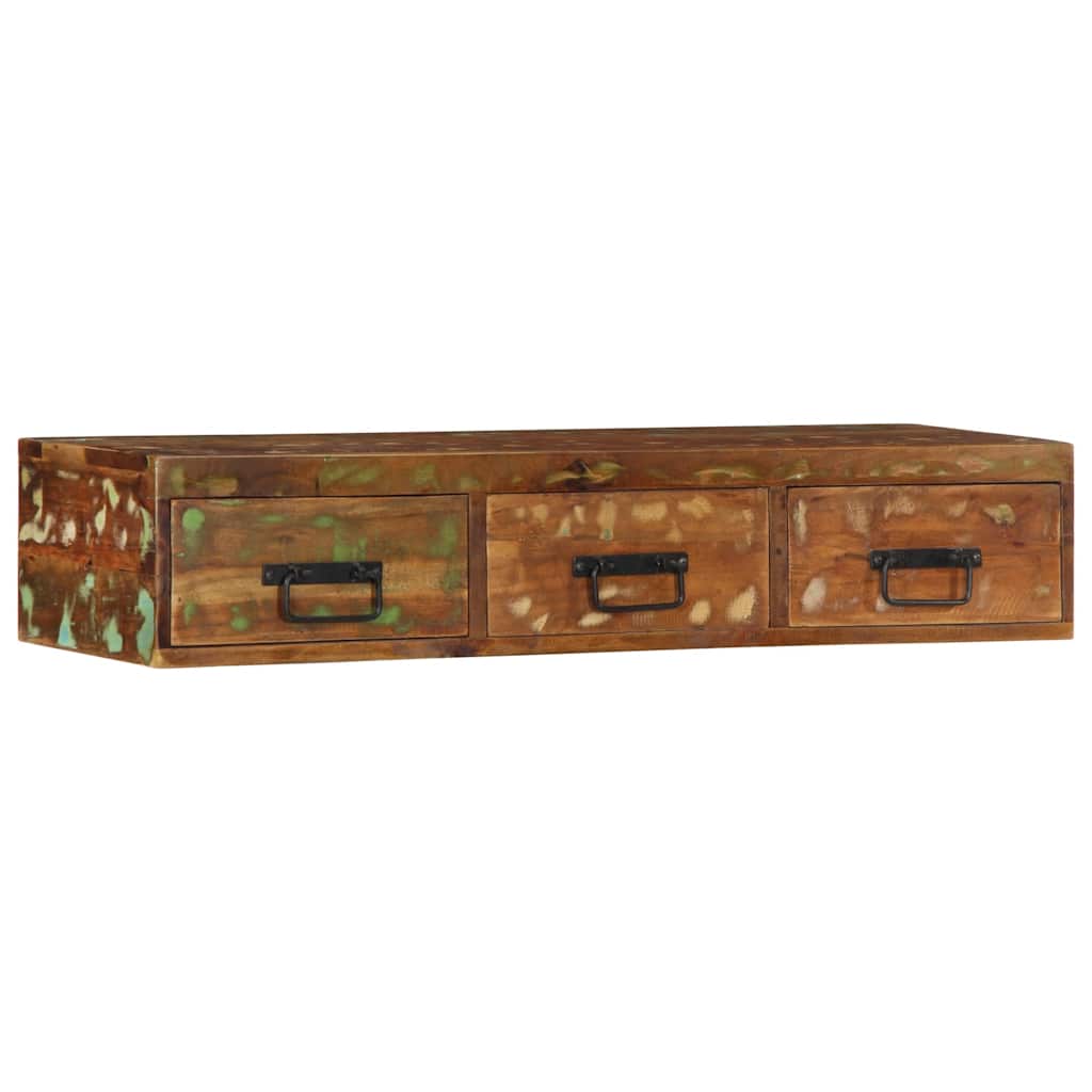 TV-vægskab 100x30x19 cm massivt genbrugstræ