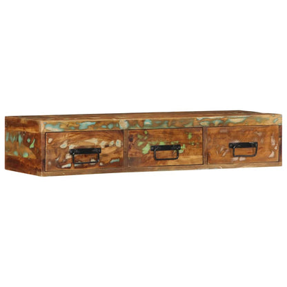 TV-vægskab 100x30x19 cm massivt genbrugstræ