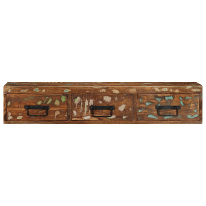 TV-vægskab 100x30x19 cm massivt genbrugstræ