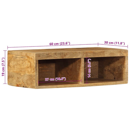 Tv-vægskab 60x30x19 cm groft mangotræ