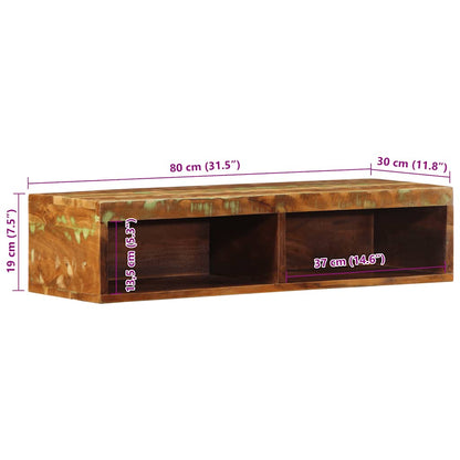 Tv-vægskab 80x30x19 cm massivt genbrugstræ