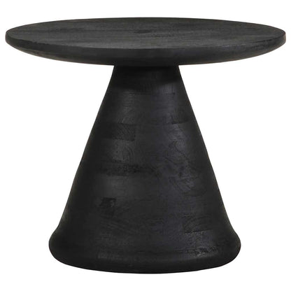 Beistelltisch Schwarz Ø50x40 cm Massivholz Mango