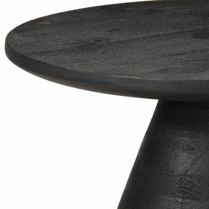 Beistelltisch Schwarz Ø50x40 cm Massivholz Mango