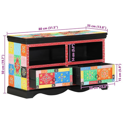 TV-Schränk Mehrfarbig 80 x 35 x 50 cm Massivholz Mango