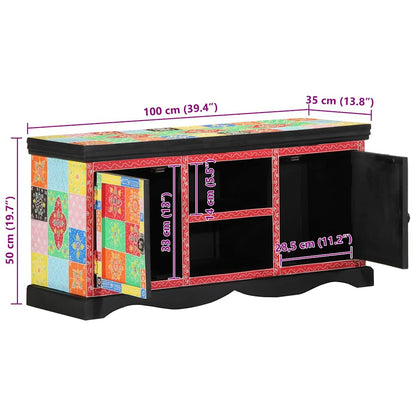TV-Schränk Mehrfarbig 100 x 35 x 50 cm Massivholz Mango