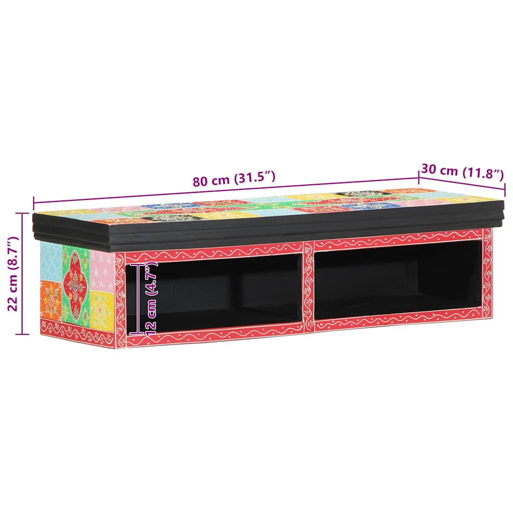 TV-Möbel mit Regal Mehrfarbig 80 x 30 x 22 cm Holzwerkstoff