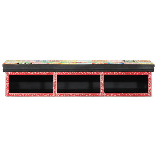 TV-Möbel mit Regal Mehrfarbig 100 x 30 x 22 cm Holzwerkstoff