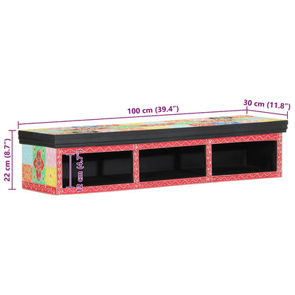 TV-Möbel mit Regal Mehrfarbig 100 x 30 x 22 cm Holzwerkstoff