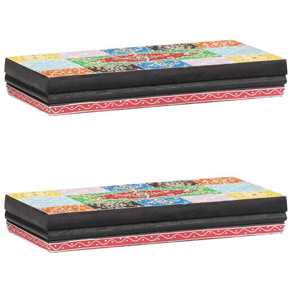Wandregale 2 pcs Mehrfarbig 40 x 20 x 6 cm Massivholz Mango