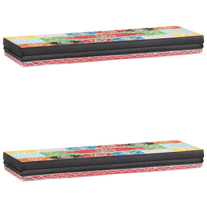Wandregale 2 pcs Mehrfarbig 60 x 20 x 6 cm Massivholz Mango