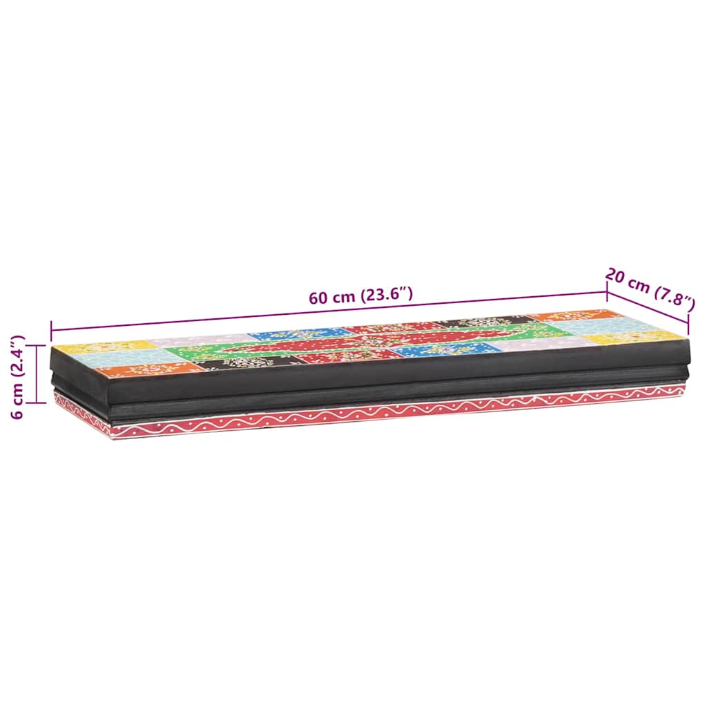 Wandregale 2 pcs Mehrfarbig 60 x 20 x 6 cm Massivholz Mango