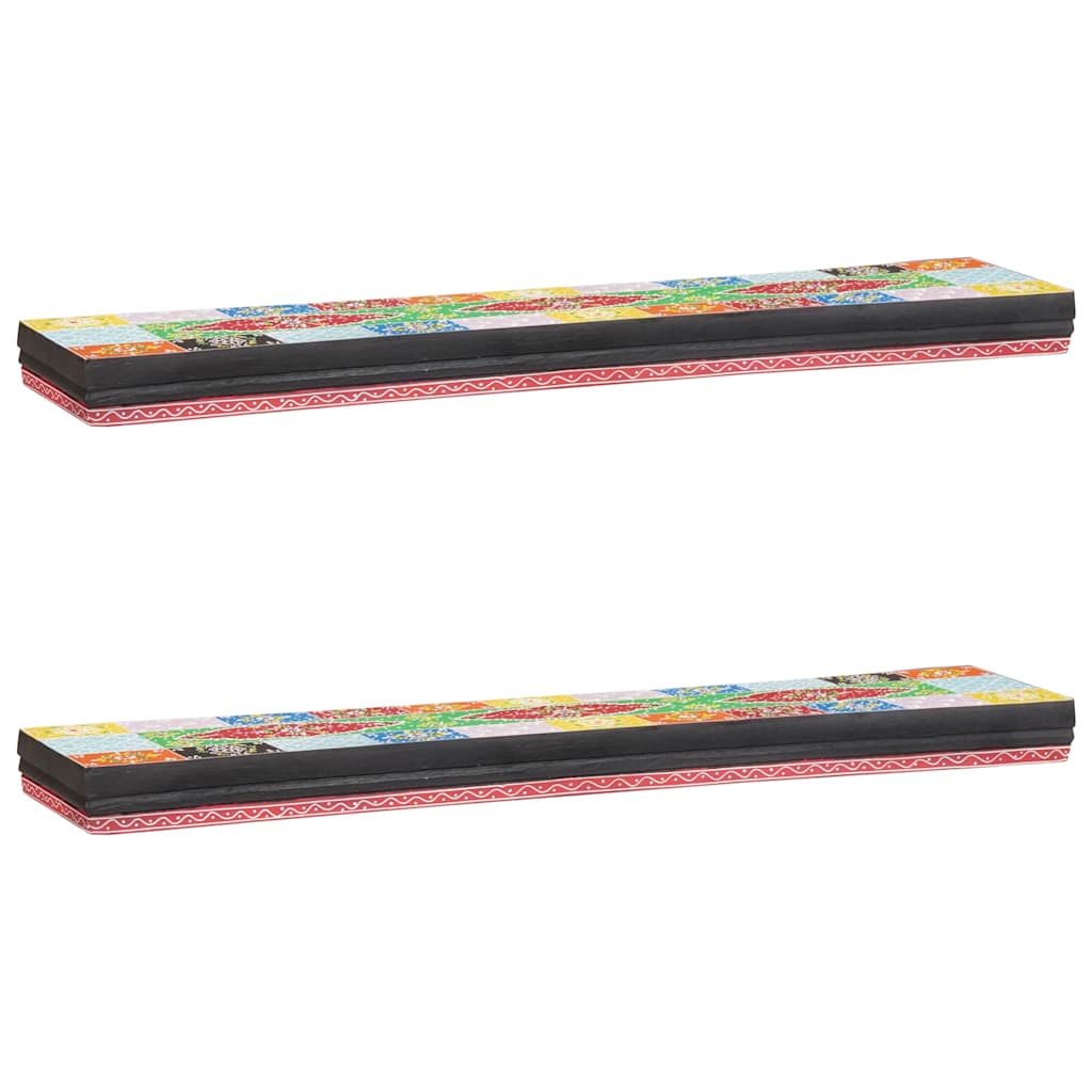 Wandregale 2 pcs Mehrfarbig 100 x 20 x 6 cm Massivholz Mango