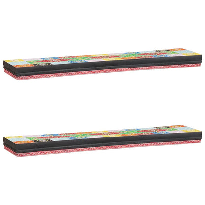Wandregale 2 pcs Mehrfarbig 100 x 20 x 6 cm Massivholz Mango