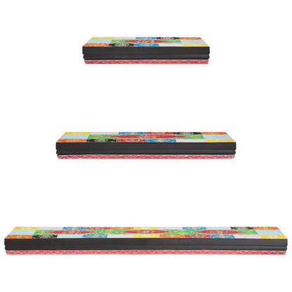 Wandregale 3 pcs Mehrfarbig 100 x 20 x 6 cm Massivholz Mango