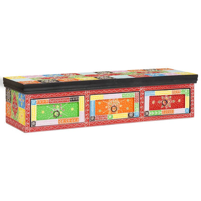 TV-Schrank Mehrfarbig 100 x 30 x 24 cm Massivholz Mango