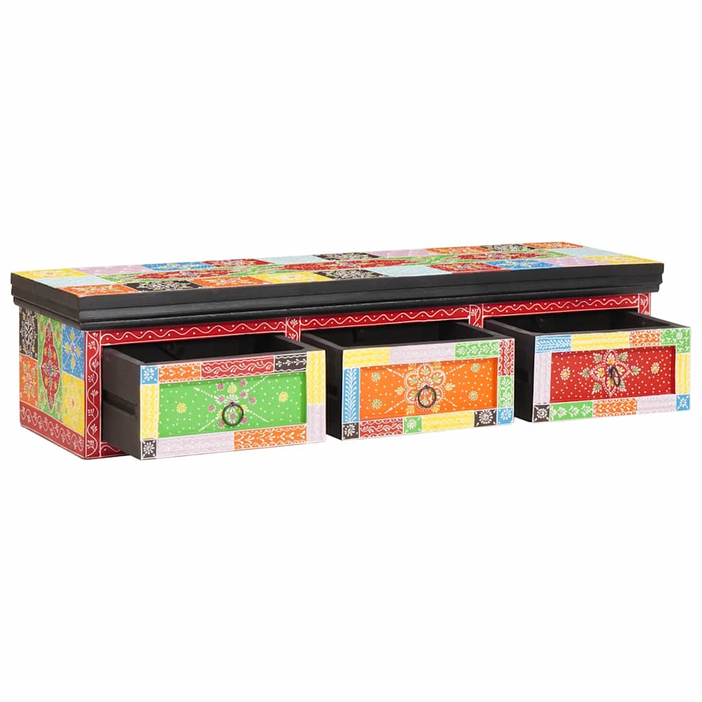 TV-Schrank Mehrfarbig 100 x 30 x 24 cm Massivholz Mango