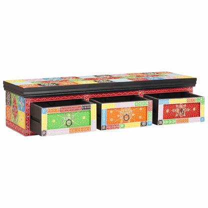TV-Schrank Mehrfarbig 100 x 30 x 24 cm Massivholz Mango