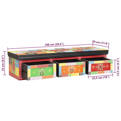TV-Schrank Mehrfarbig 100 x 30 x 24 cm Massivholz Mango