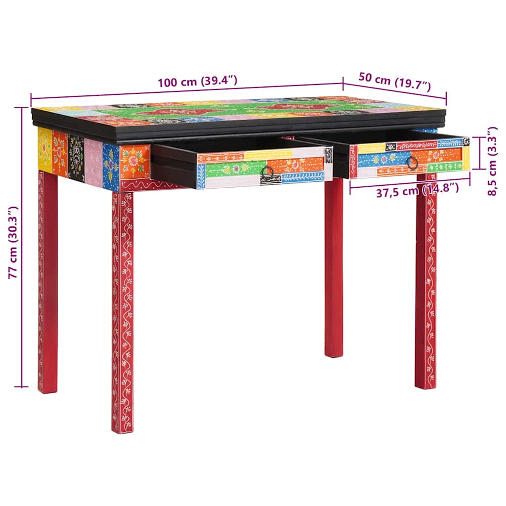 Schreibtisch Braun 100 x 50 x 75 cm Massivholz Mango