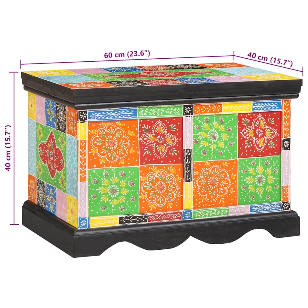 Aufbewahrungsbox Mehrfarbig 60 x 40 x 40 cm Massivholz Mango