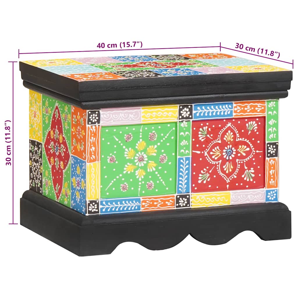 Aufbewahrungsbox Mehrfarbig 40 x 30 x 30 cm Massivholz Mango