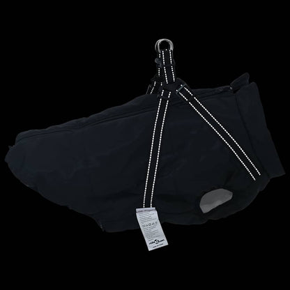 Hundemantel mit Geschirr Wasserdicht Reflektierend Schwarz L48