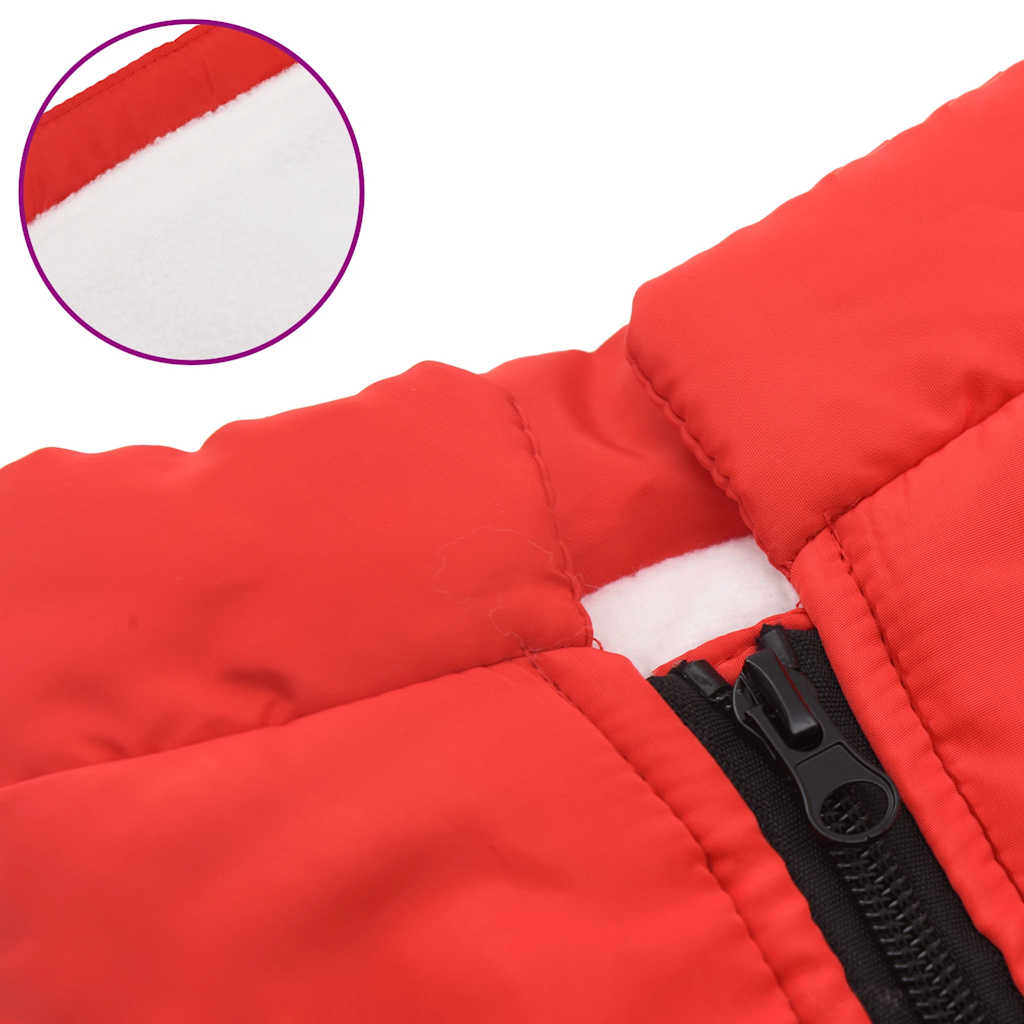 Hundemantel mit Geschirr Wasserdicht Reflektierend Rot L32