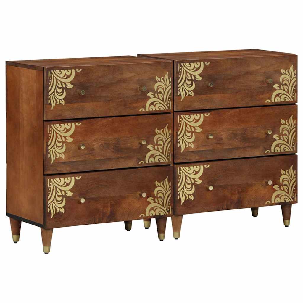 Sideboard 2 pcs Honigbraun 60 x 33.5 x 75 cm Massivholz Mango