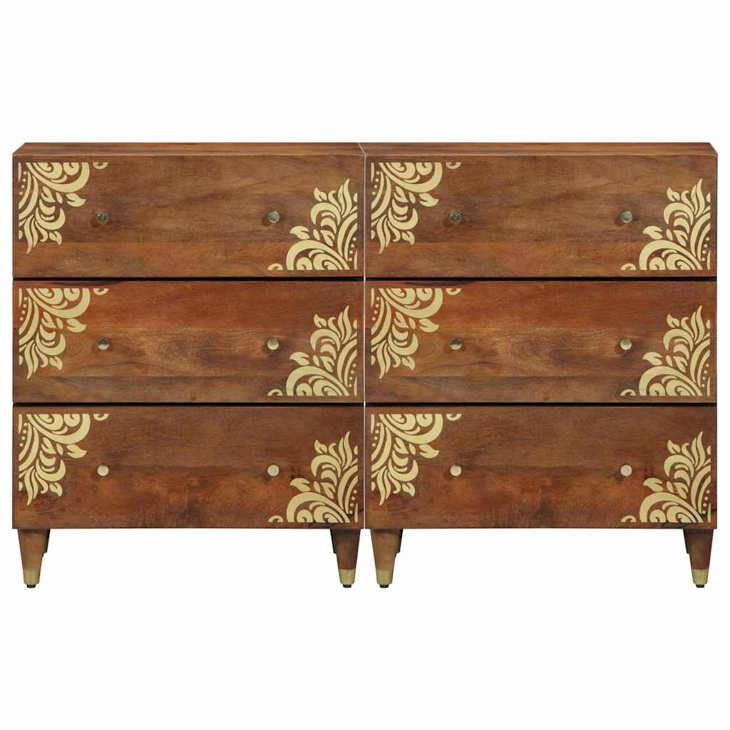 Sideboard 2 pcs Honigbraun 60 x 33.5 x 75 cm Massivholz Mango